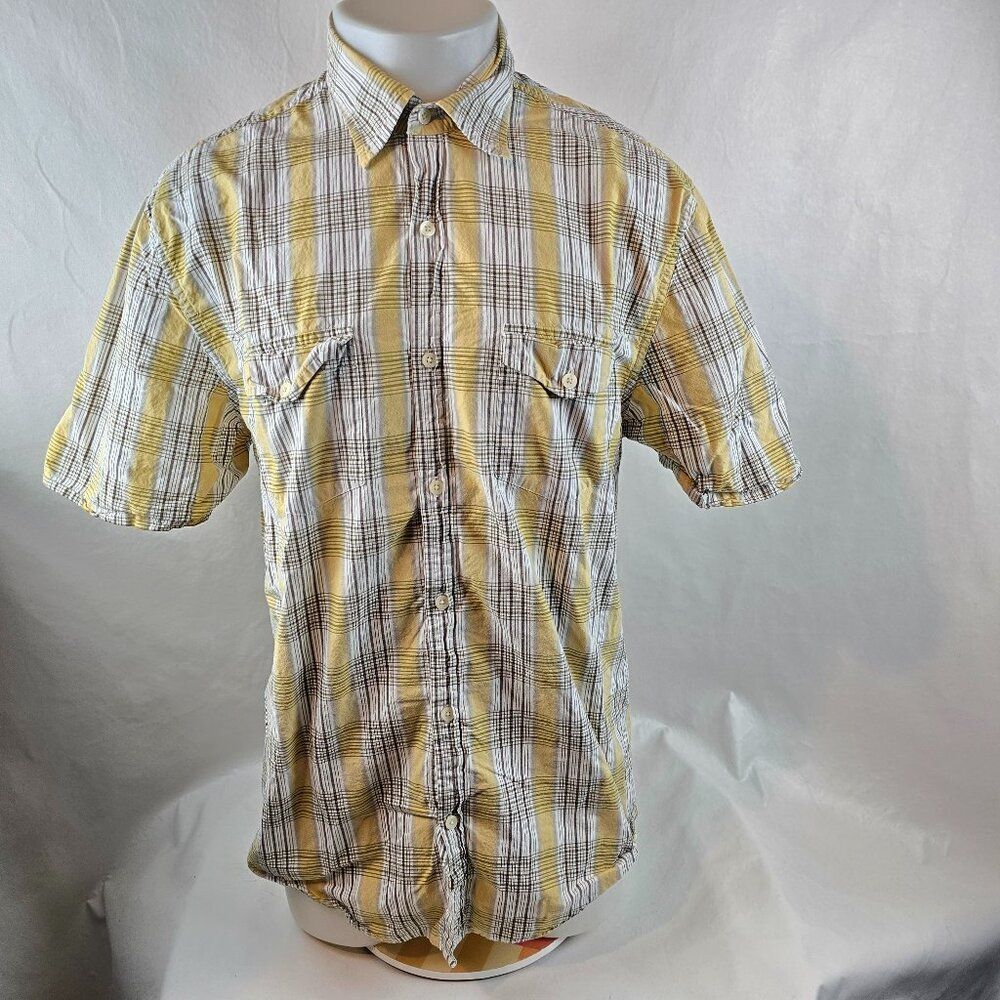 Timberland Shirt Men Large Button Up Plaid Short Sleeve Outdoors Gorpcore Casual